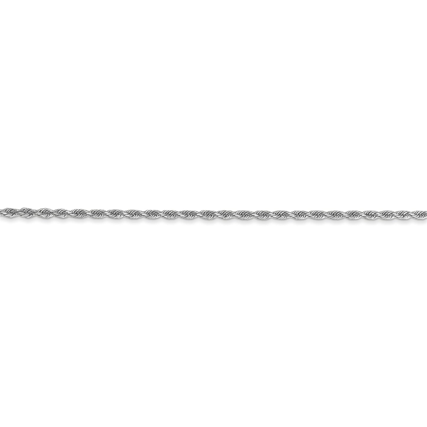 10k White Gold 1.5mm Diamond-cut Rope Chain