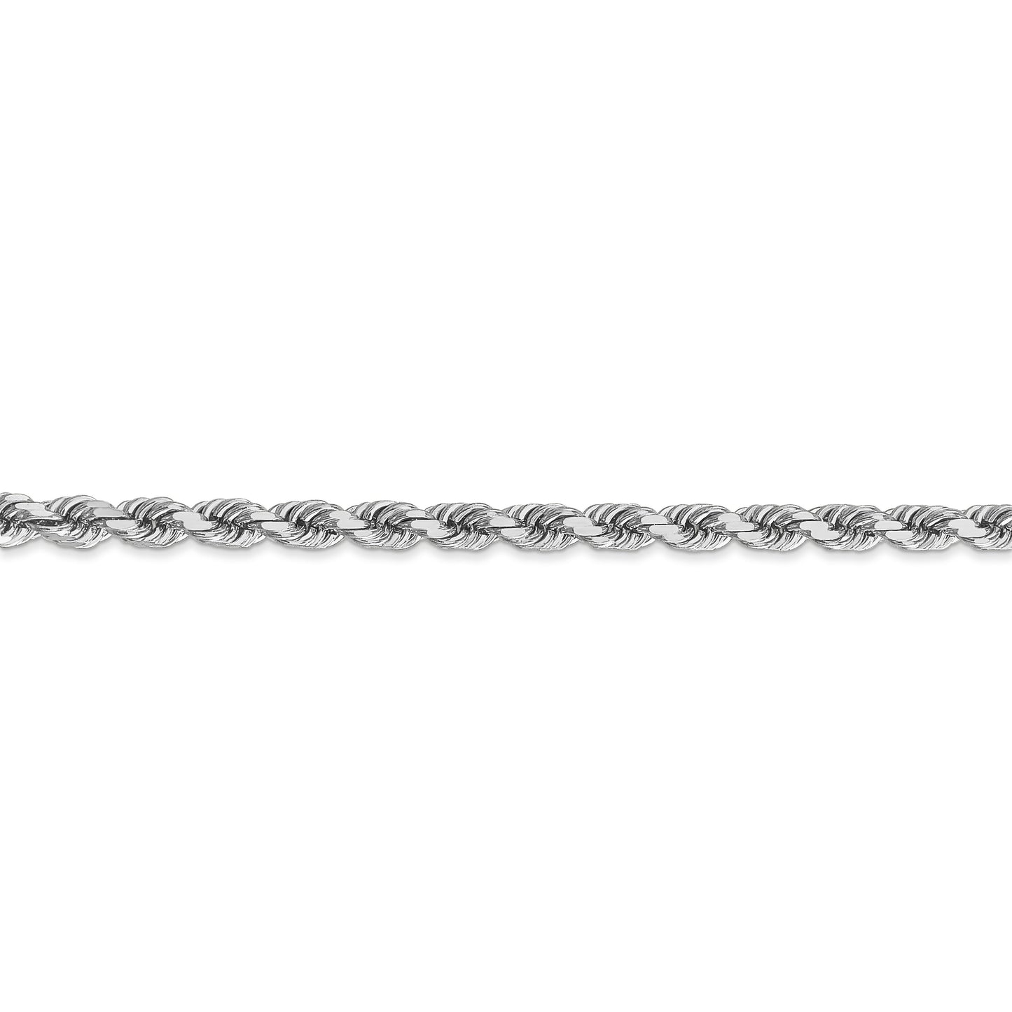 14k White Gold 4mm D/C Rope with Lobster Clasp Chain