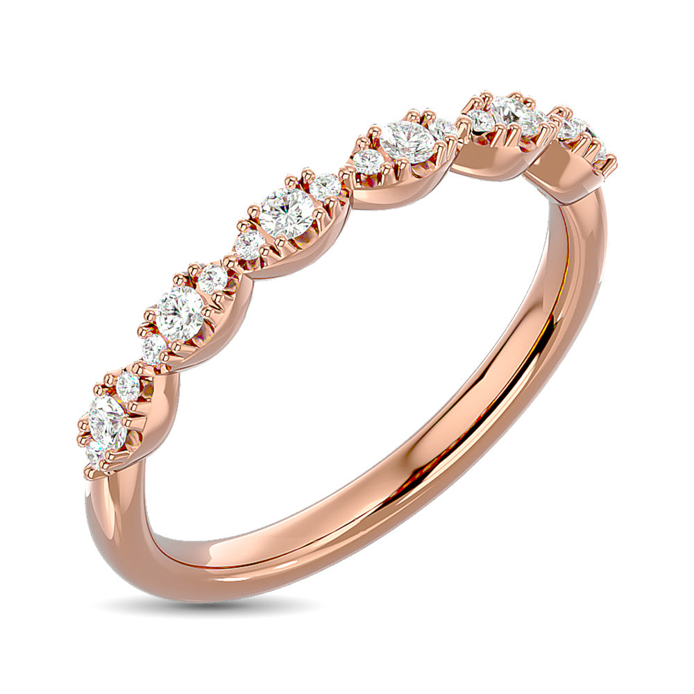 Diamond Wedding Band 1/5 Ct.tw in 14K Rose Gold