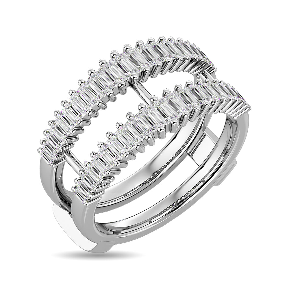 Diamond Guard Ring 5/8 Ct.tw in 14K White Gold