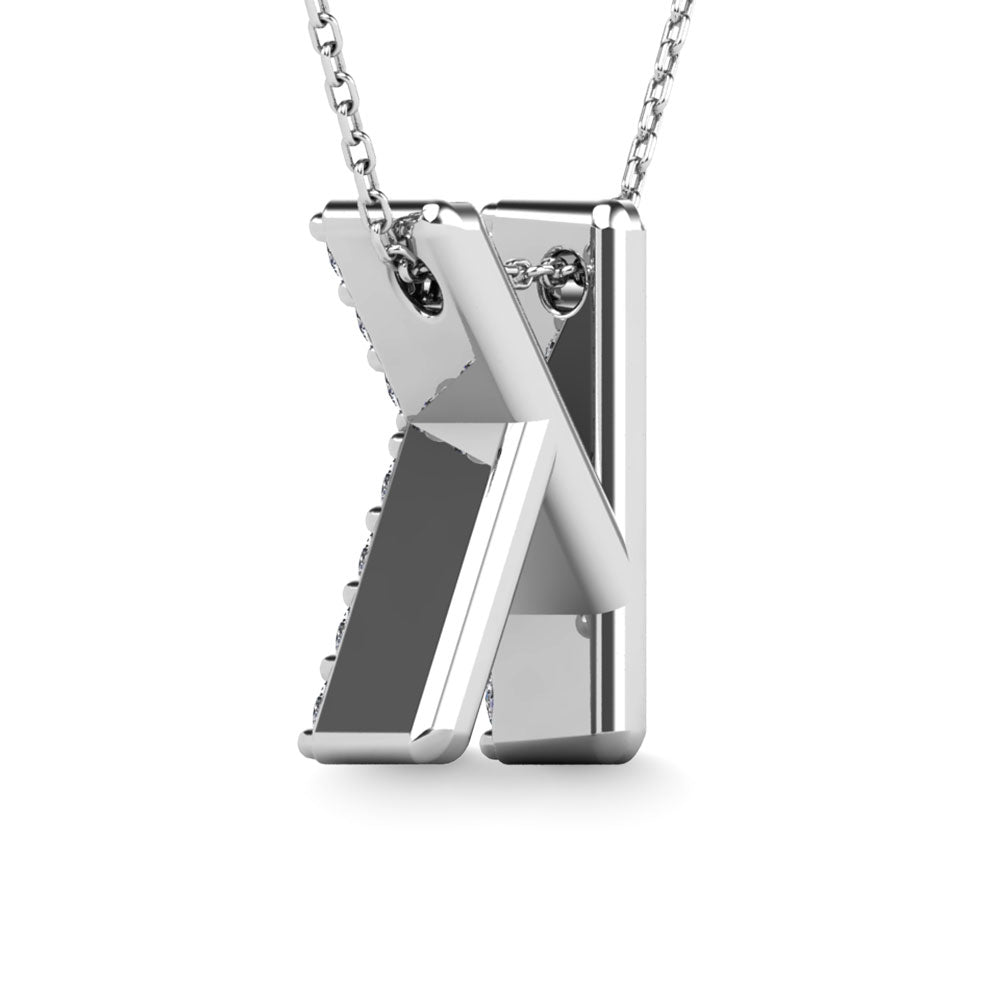 Diamond 1/8 Ct.Tw. Letter K Pendant in 14K White Gold