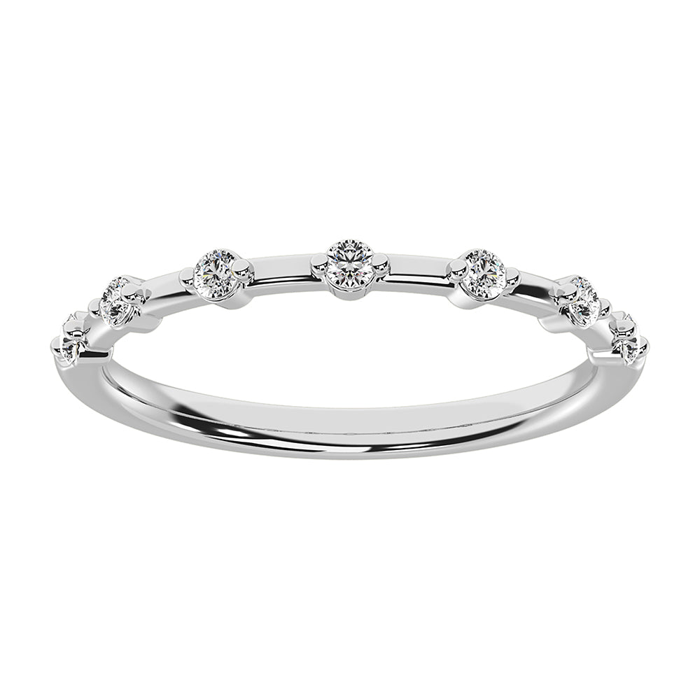 14K White Gold 1/10 Ct.Tw. Diamond Stack Bands