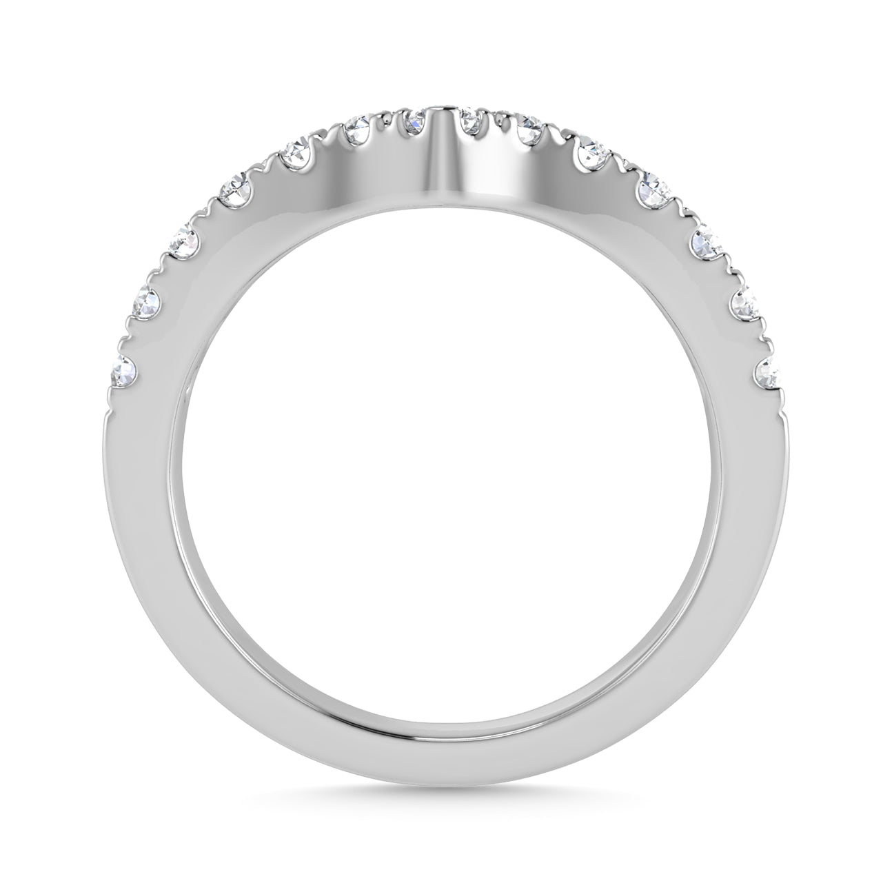 Diamond 1/2 Ct.Tw. Chevron Band in 10K White Gold