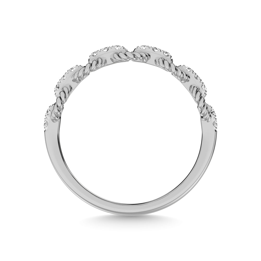 14K White Gold Diamond 1/6 Ct.Tw. Stackable Ring