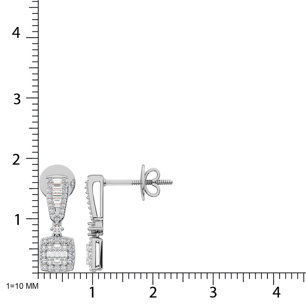 14K White Gold Diamond 5/8 Ct.Tw. Fashion Earrings