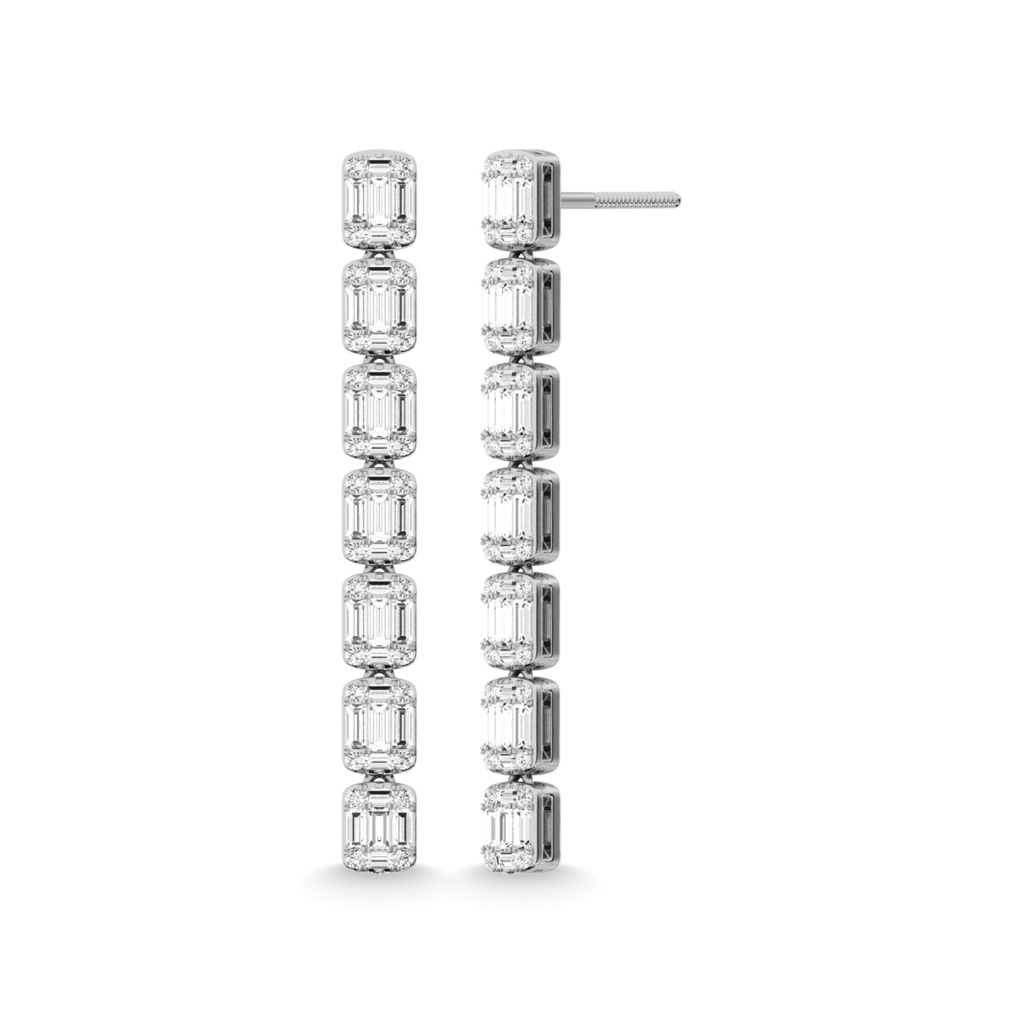 14K White Gold Diamond 1 1/2 Ct.Tw. Fashion Earrings