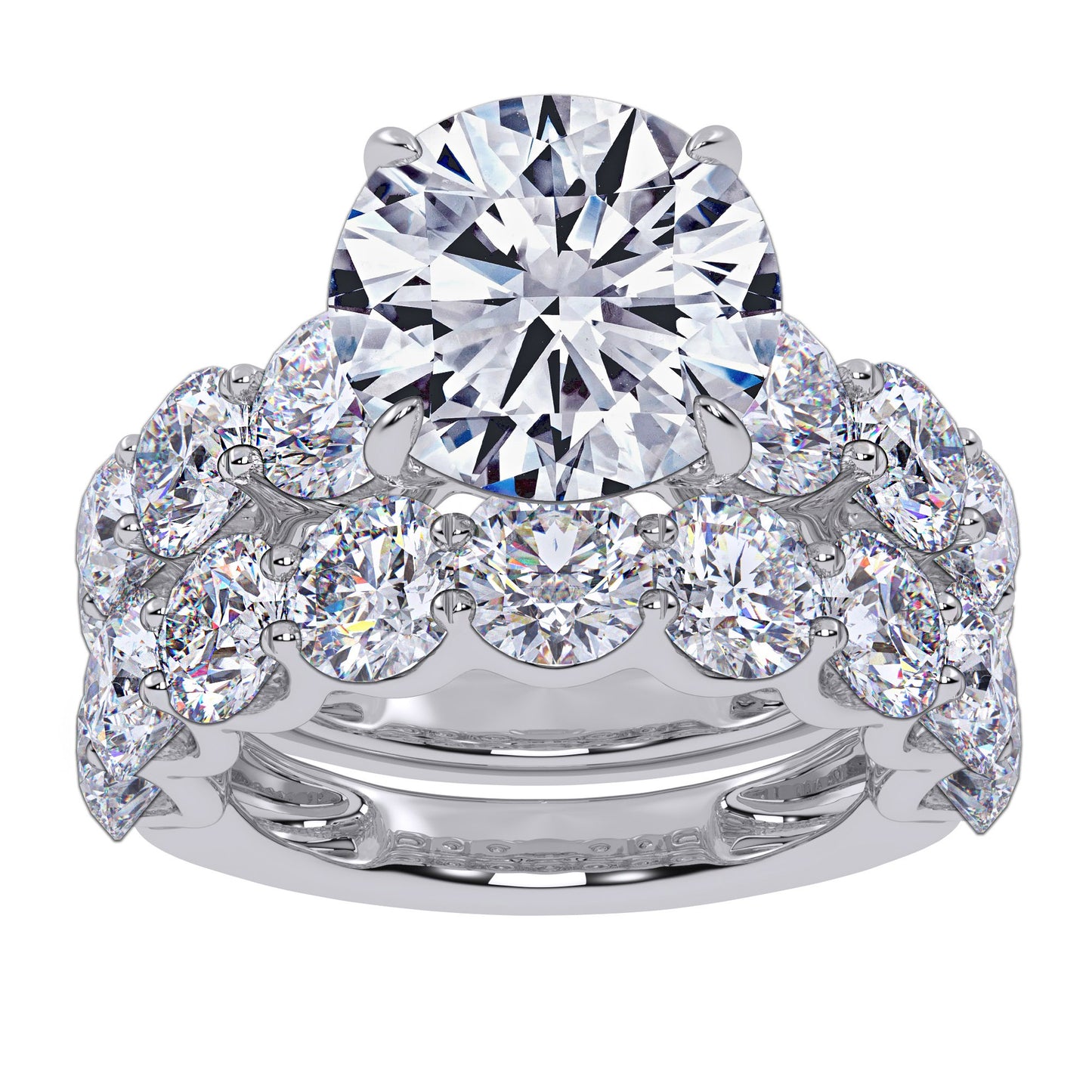 14K 10.00CT Certified Lab Grown Diamond Bridal Set