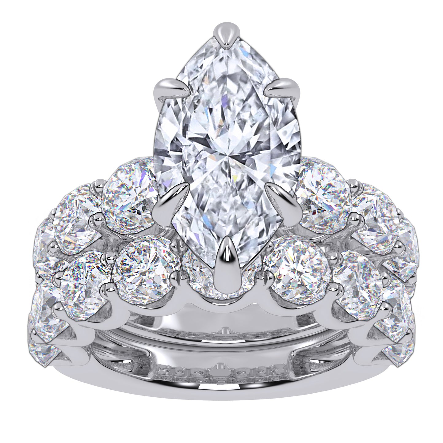 14K 10.00CT Certified Lab Grown Diamond Bridal Set