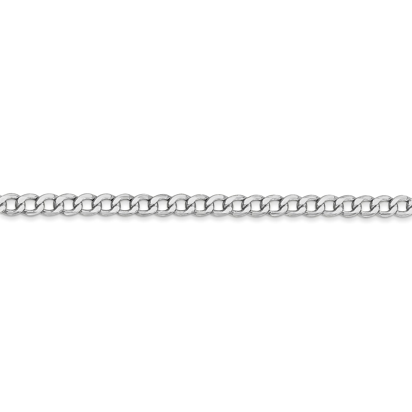 14k WG 3.35mm Semi-Solid Curb Chain