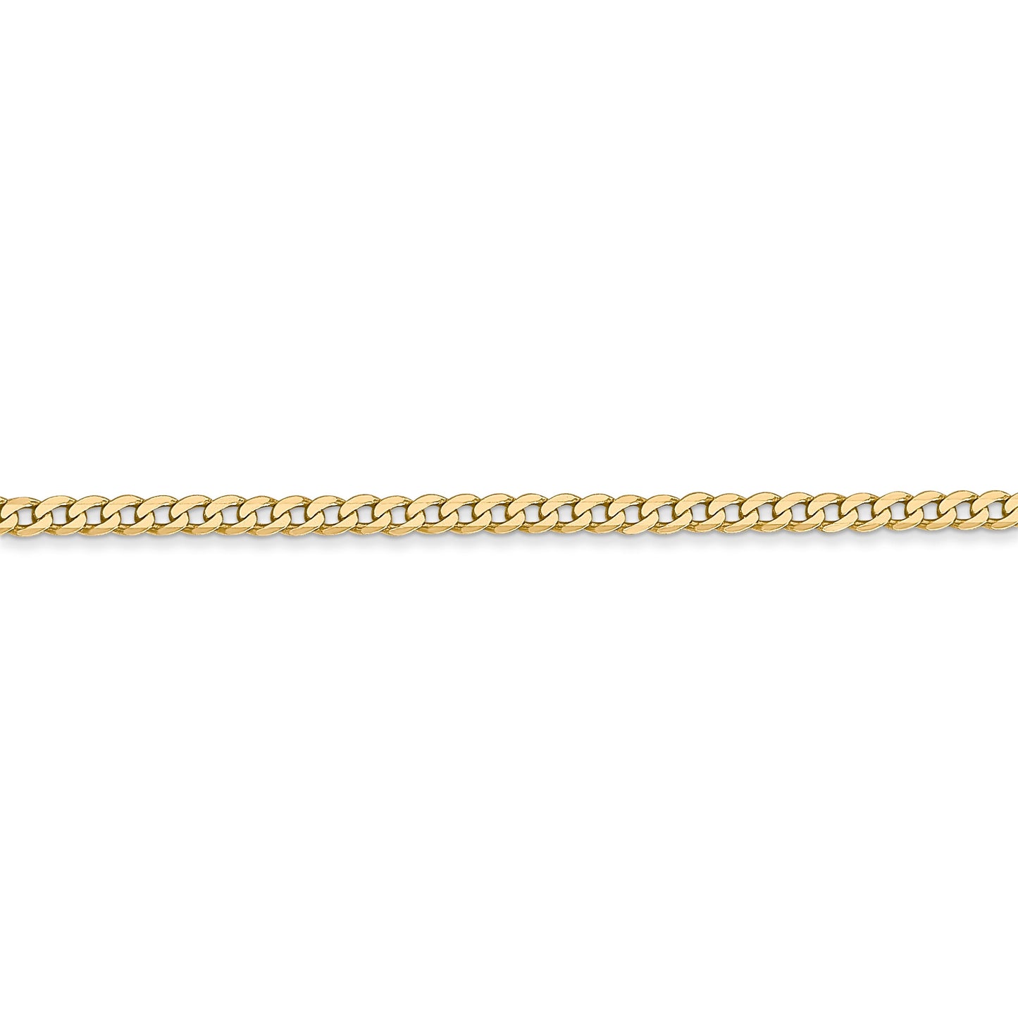 14k 2.2mm Flat Beveled Curb Chain