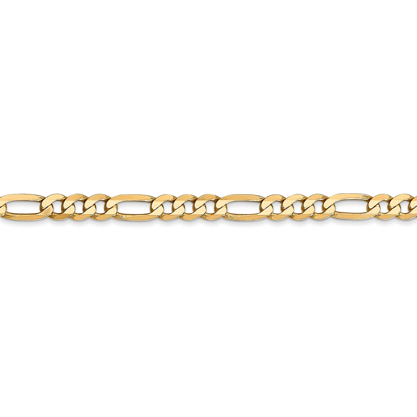 14k 4mm Flat Figaro Chain