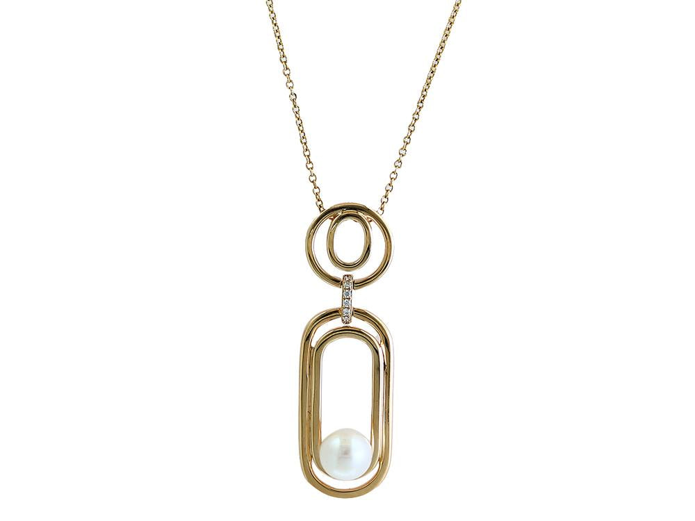 EFFY 14K DIAMOND,FRESH WATER PEARL PENDANT