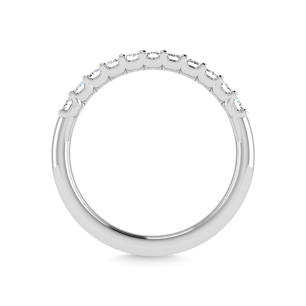 14K White Gold Lab Grown Diamond 1 Ct.Tw. Halfway Emerald Wedding Band