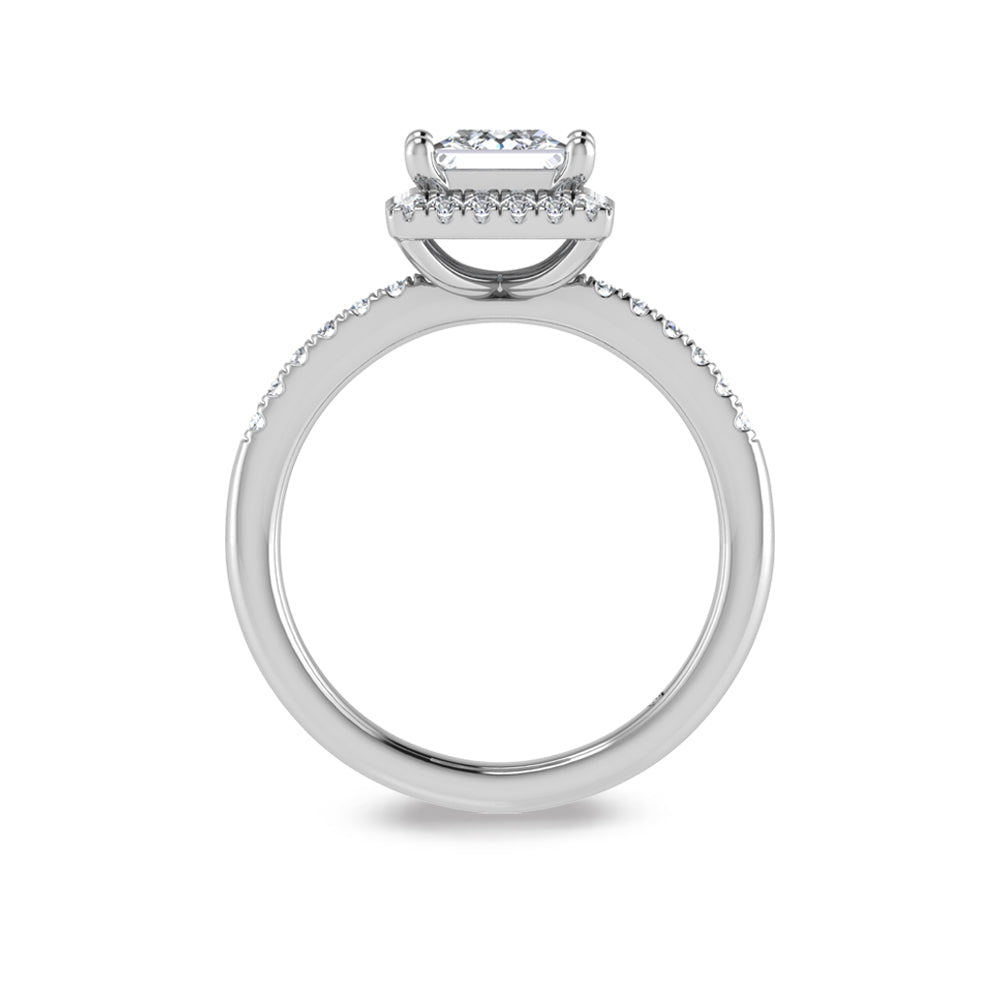 14K White Gold Princess Cut Lab Grown Diamond 4 3/8 ct.tw. Halo Engagement Ring