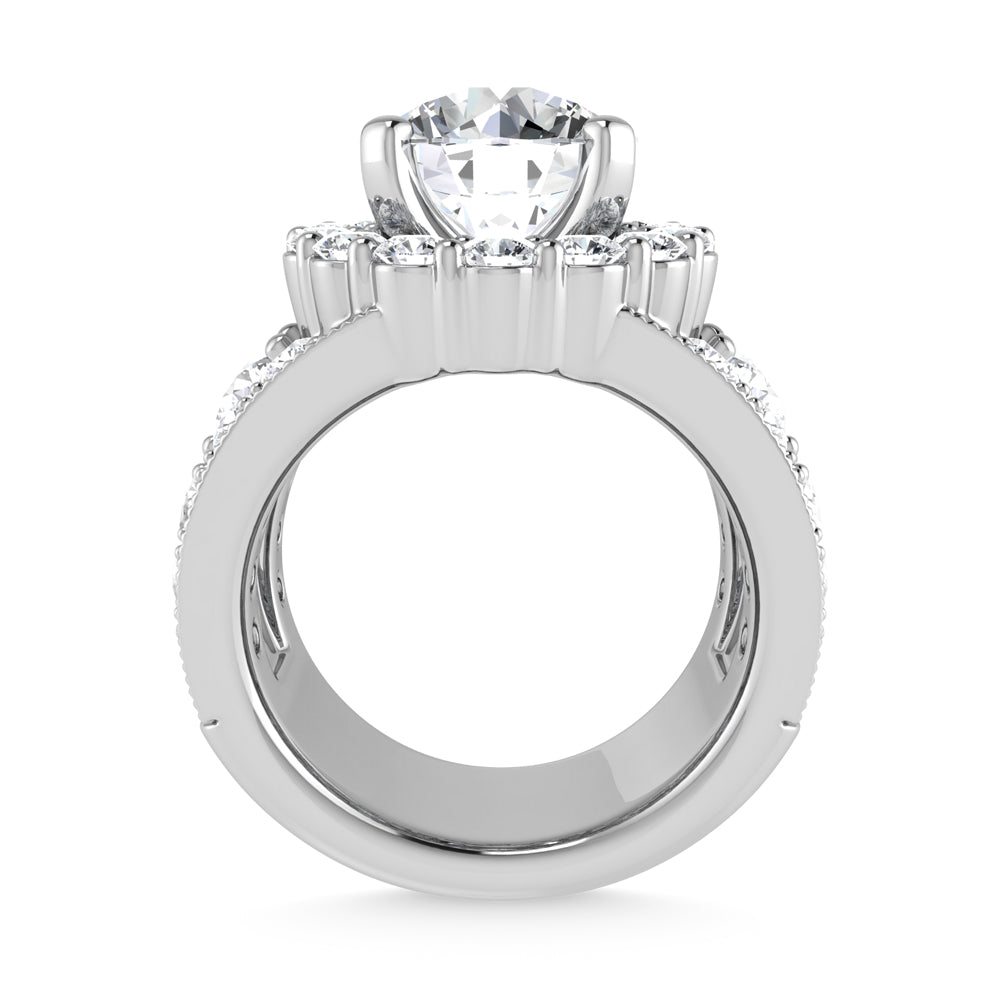 14K White Gold Lab Grown Diamond 6 Ct.Tw.( 3 Ctw Center) Engagement Ring