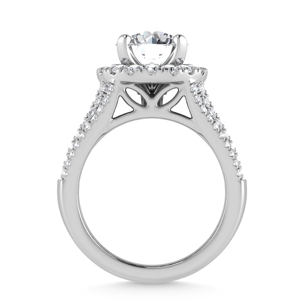 14K White Gold Lab Grown Diamond 4 ct.tw. Engagement Ring (Center 2ctw)