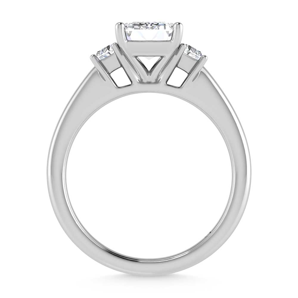 14K White Gold Lab Grown Diamond 3 1/2 Ct.Tw. Emerald Shape Engagement Ring