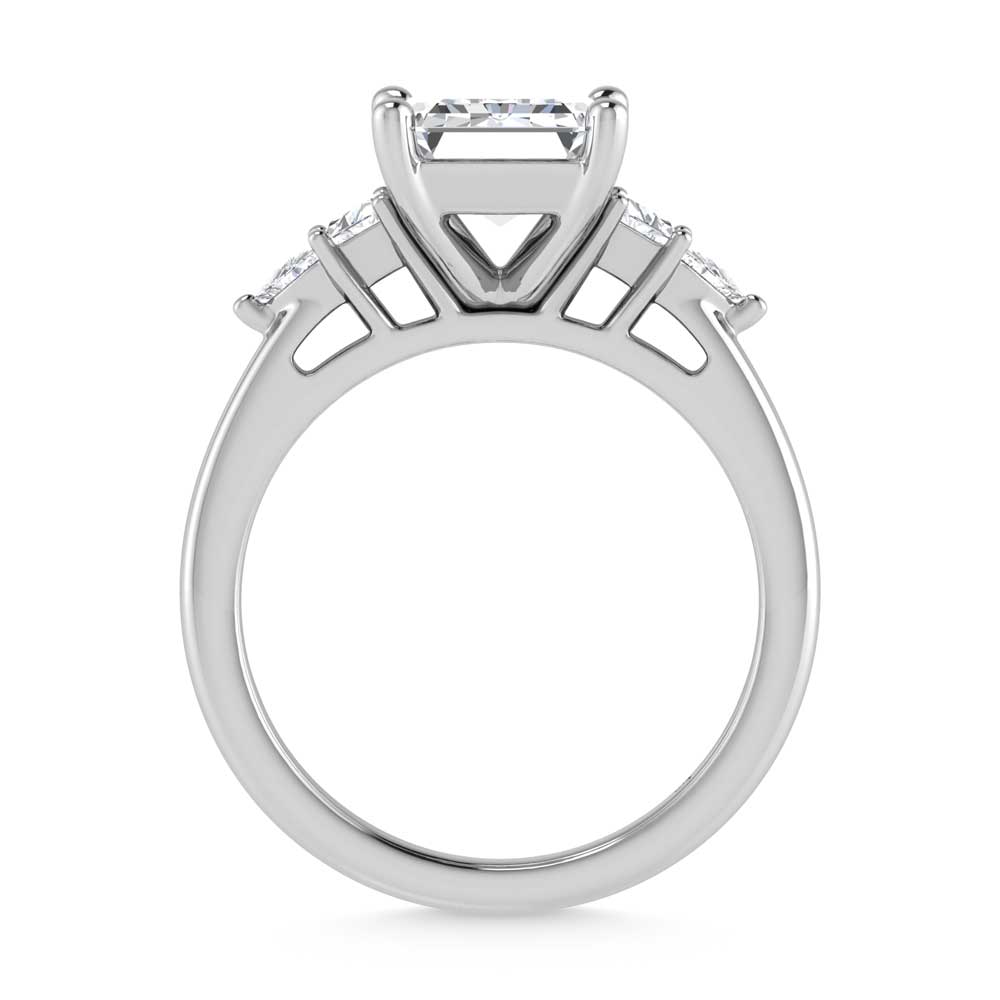 14K White Gold Lab Grown Diamond 3 5/8 Ct.Tw. Emerald Shape Engagement Ring