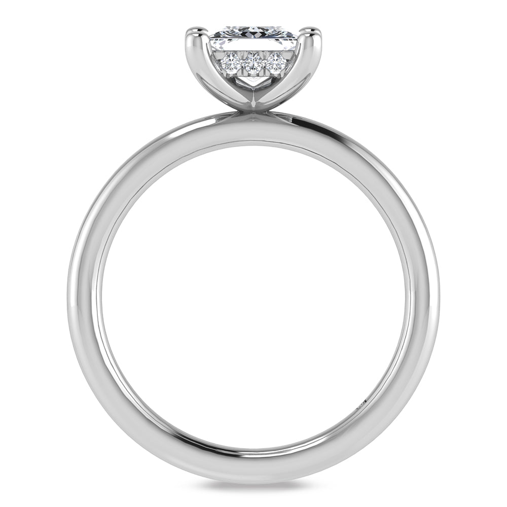 14K White Gold Lab Grown Princess Shape Lab Grown Diamond 1 1/20 ct.tw. Certified Solitaire Engagement Ring (Center 1 ctw)