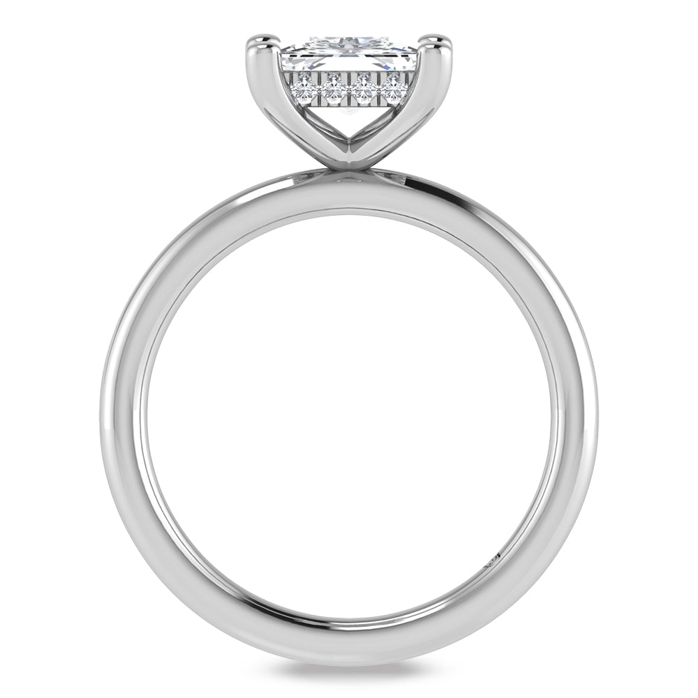 14K White Gold Lab Grown Princess Shape Lab Grown Diamond 1 1/2 ct.tw. Certified Solitaire Engagement Ring (Center 1 1/2 ctw)