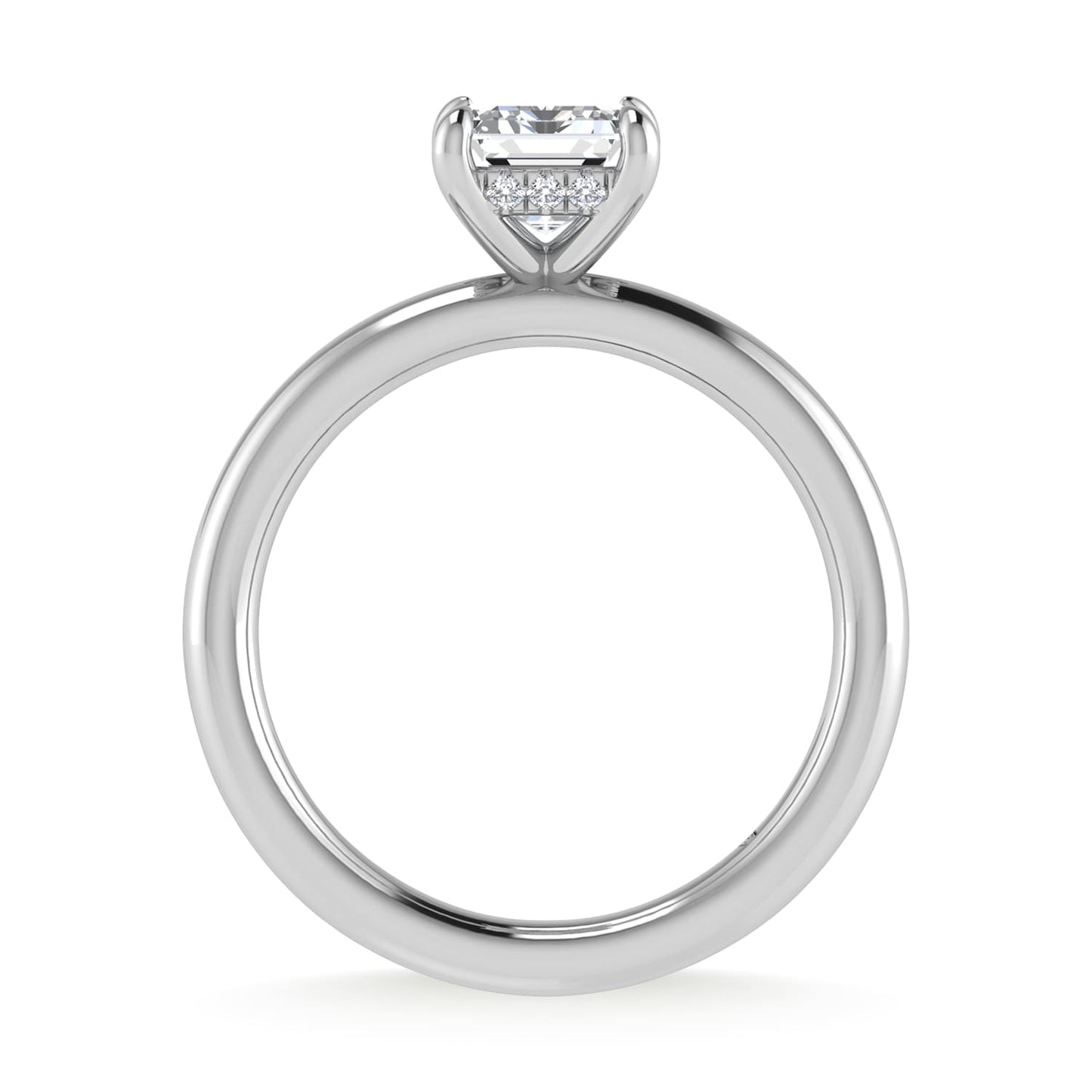 14K White Gold Lab Grown Diamond 1 1/2 Ct.Tw. Radiant Shape IGI Certified Engagement Ring (Center 1.5ct)