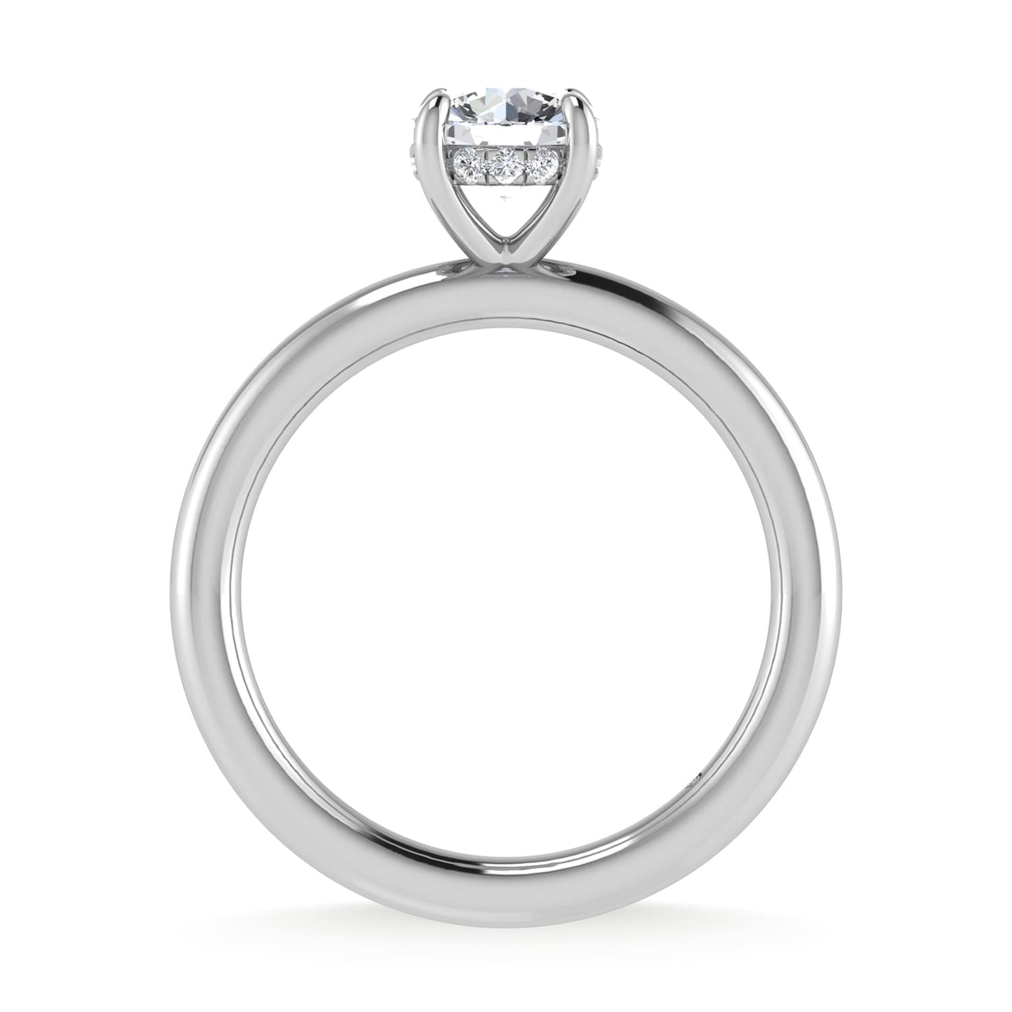 14K White Gold Lab Grown Diamond 1 1/20Ct.Tw. Round Shape IGI Certified Engagement Ring (Center 1ct)
