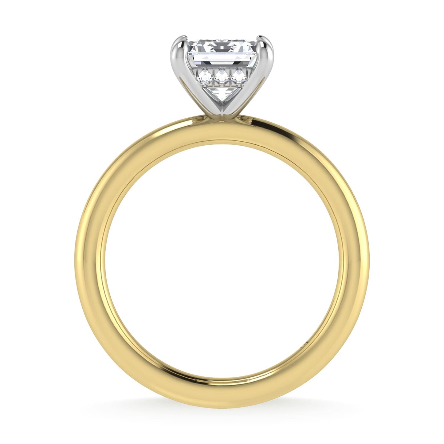 14K White Gold Lab Grown Diamond 2 1/20 Ct.Tw. Radiant Shape IGI Certified Engagement Ring (Center 2ct)