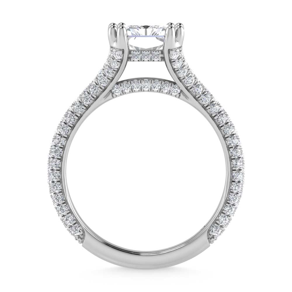 14K White Gold Lab Grown Diamond 2 7/8 Ct.Tw. Radiant Shape Engagement Ring (Center 2CT)