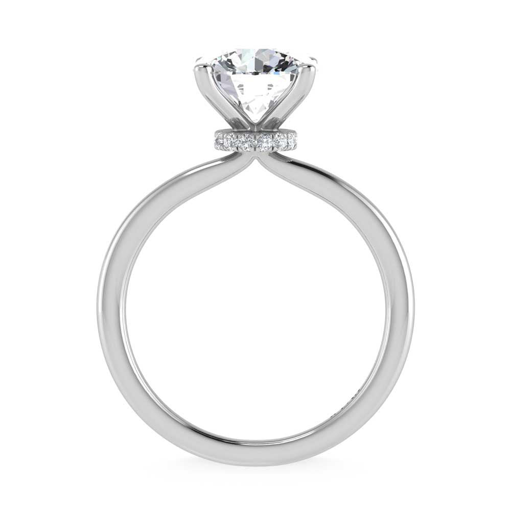 14K White Gold Lab Grown Diamond 2 1//20 Ct.Tw. Round Shape Halo Engagement Ring (Center 2CT)