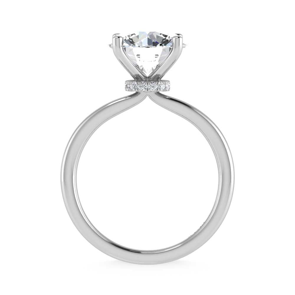 14K White Gold Lab Grown Diamond 3 1//20 Ct.Tw. Round Shape Halo Engagement Ring (Center 3CT)