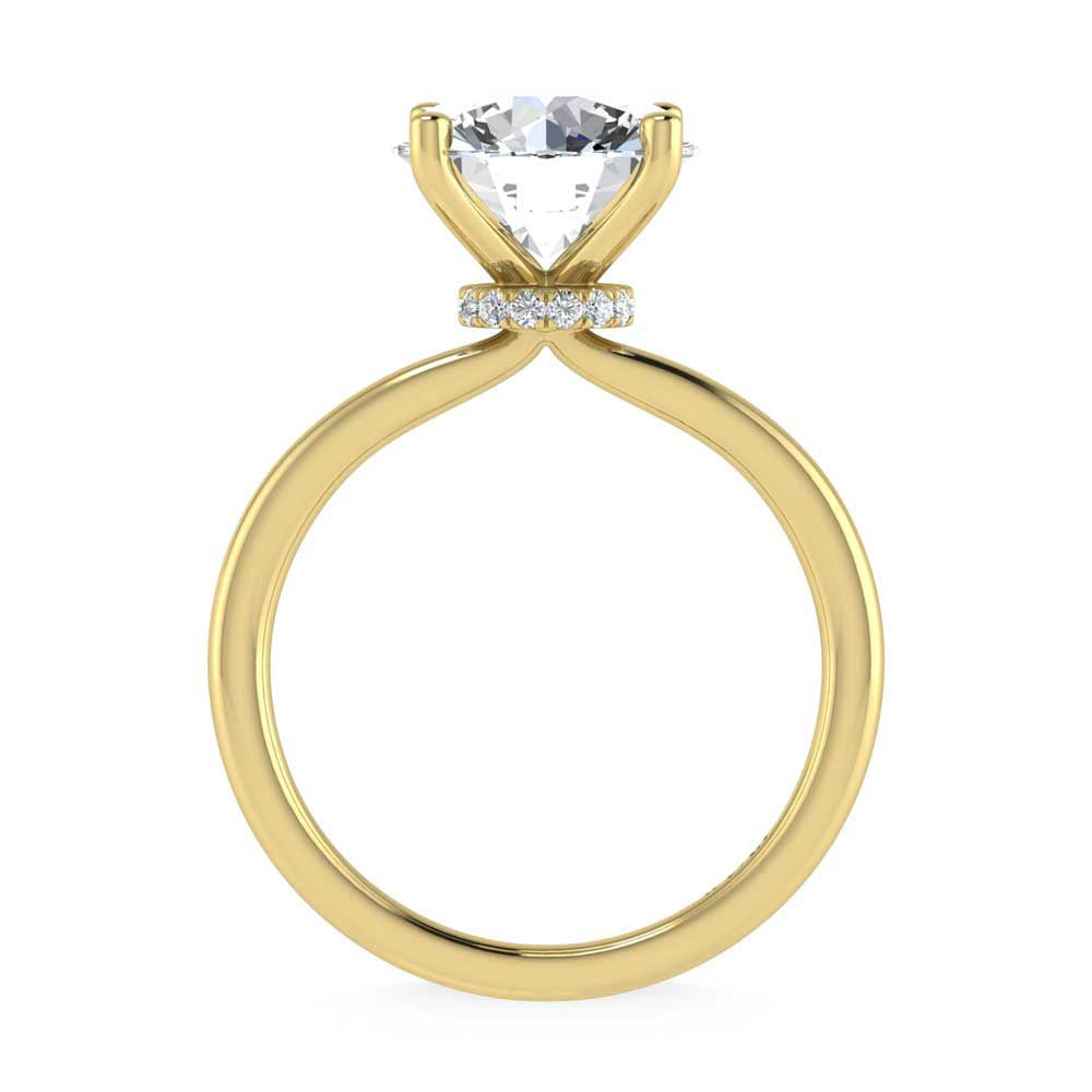 14K Yellow Gold Lab Grown Diamond 3 1//20 Ct.Tw. Round Shape Halo Engagement Ring (Center 3CT)