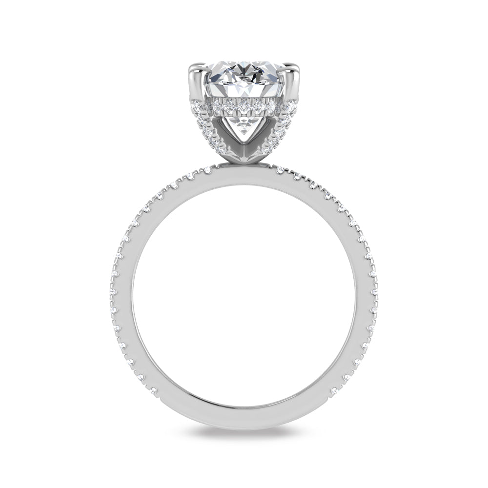 14K White Gold Labgrown Diamond 4 3/8 Ct.Tw. Oval Shape Engagement Ring