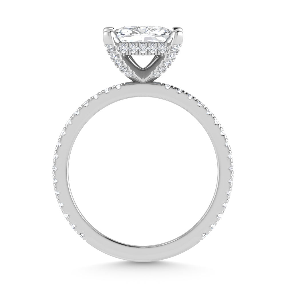 14K White Gold Labgrown Diamond 4 3/8 Ct.Tw. Radiant Shape Engagement Ring