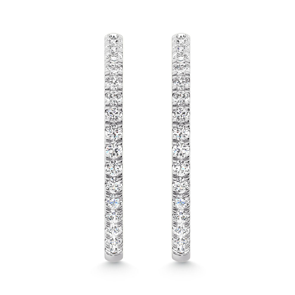 14K White Gold Labgrown Diamond 2 Ct.Tw. Hoop Earrings