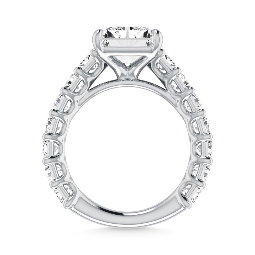 10K White Gold Diamond 9 5/8 Ct.Tw. Radiant Shape Engagement Ring