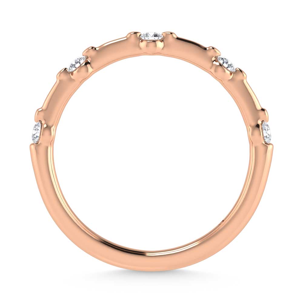 14K Rose Gold Lab Grown Diamond 1/6 Ct.Tw. Wedding Band