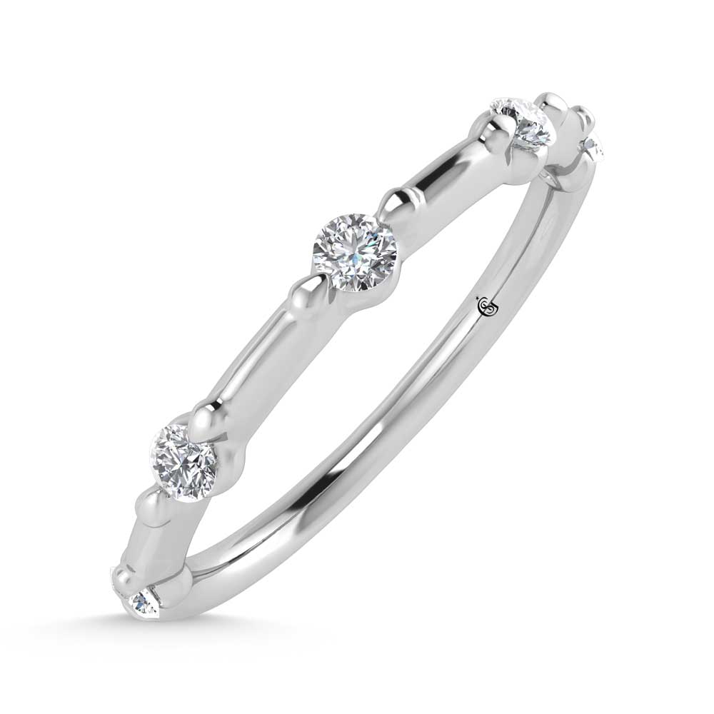 14K White Gold Lab Grown Diamond 1/6 Ct.Tw. Wedding Band