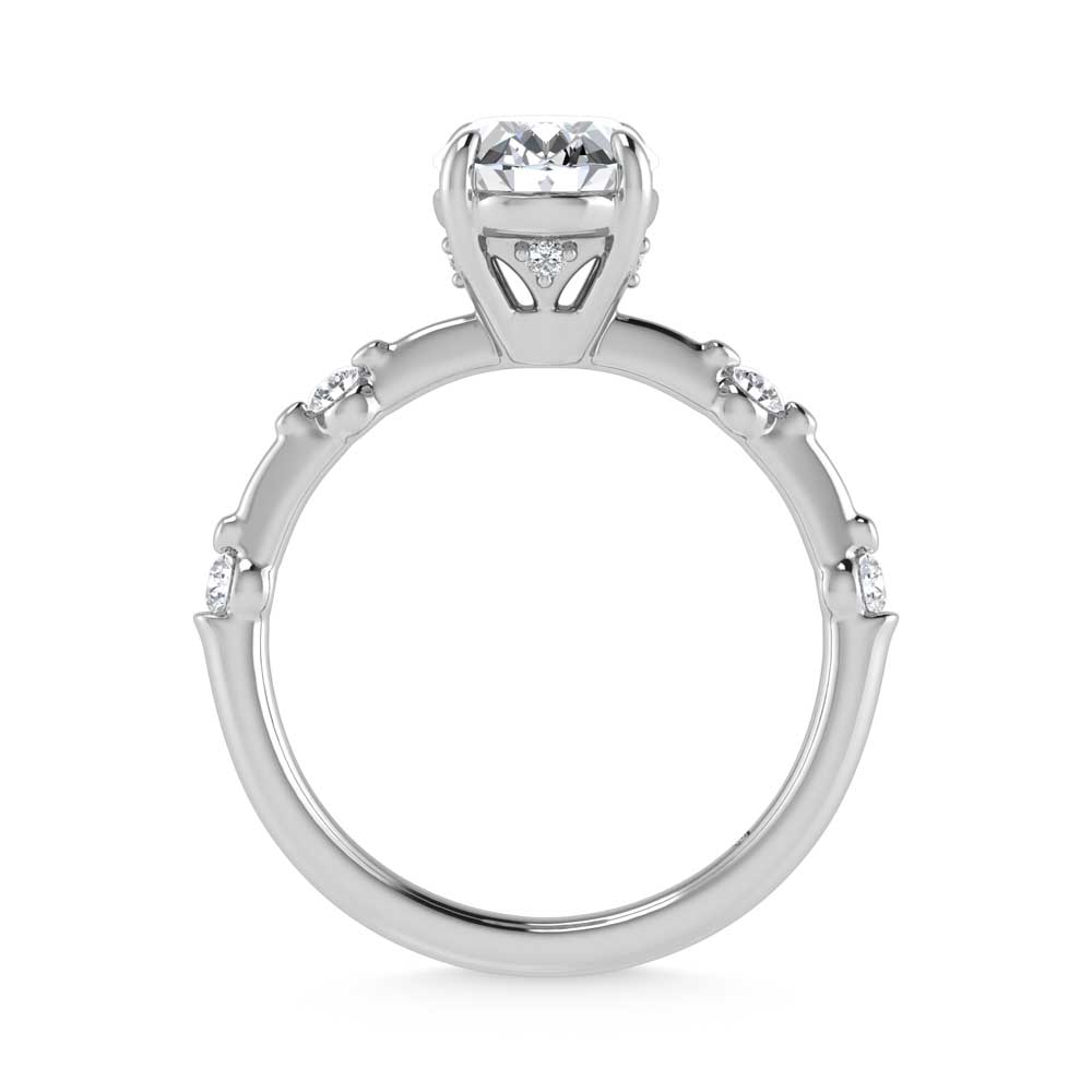 14K White Gold Lab Grown Diamond 2 1/6 Ct.Tw. Oval Shape Engagement Ring