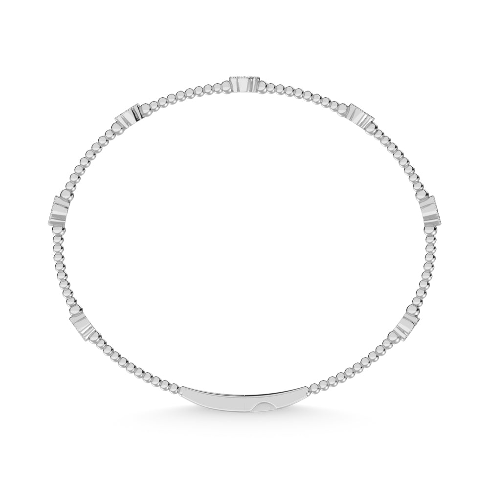 14K White Lab Grown 7/8 Ct.Tw. Clover Flexi Bangle