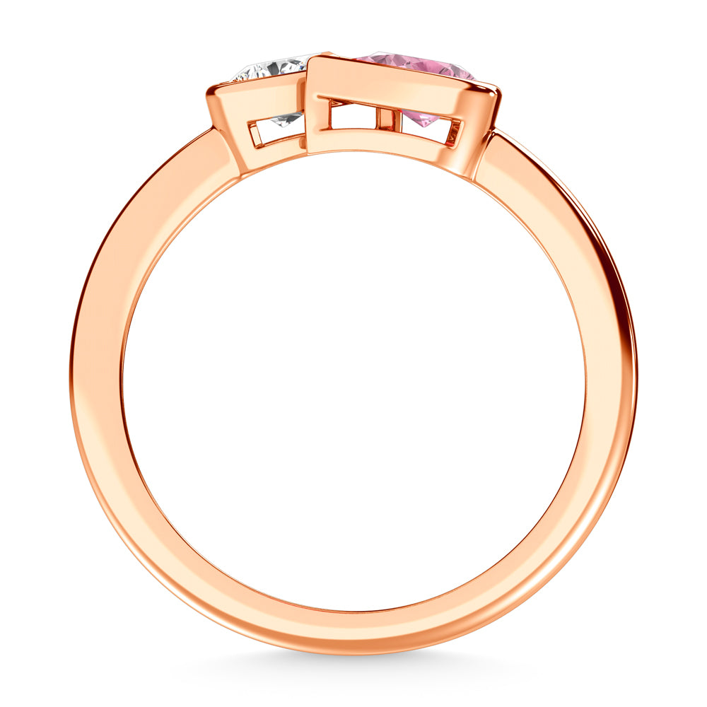 14K Rose Gold Lab Grown Pink Diamond 1/4 Ct.Tw. Pear Shape Ring