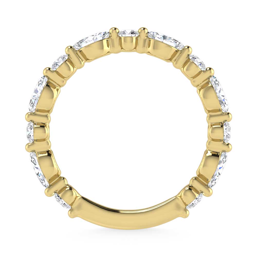14K Yellow Gold Lab Grown Diamond 1 Ct.Tw. Marquise and Round Stackable Band