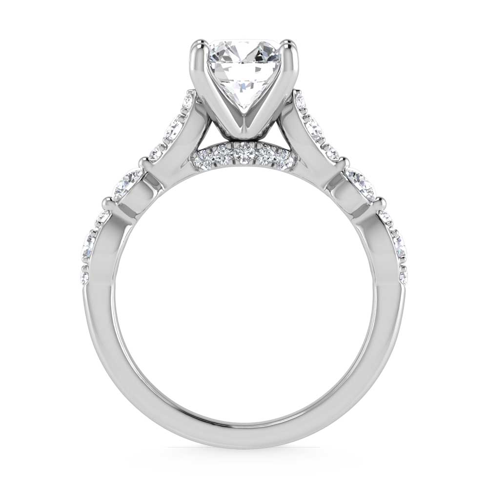 14K White Gold Lab Grown Diamond 2 1/2 Ct.Tw. Engagement Ring (Center Round 2ct)