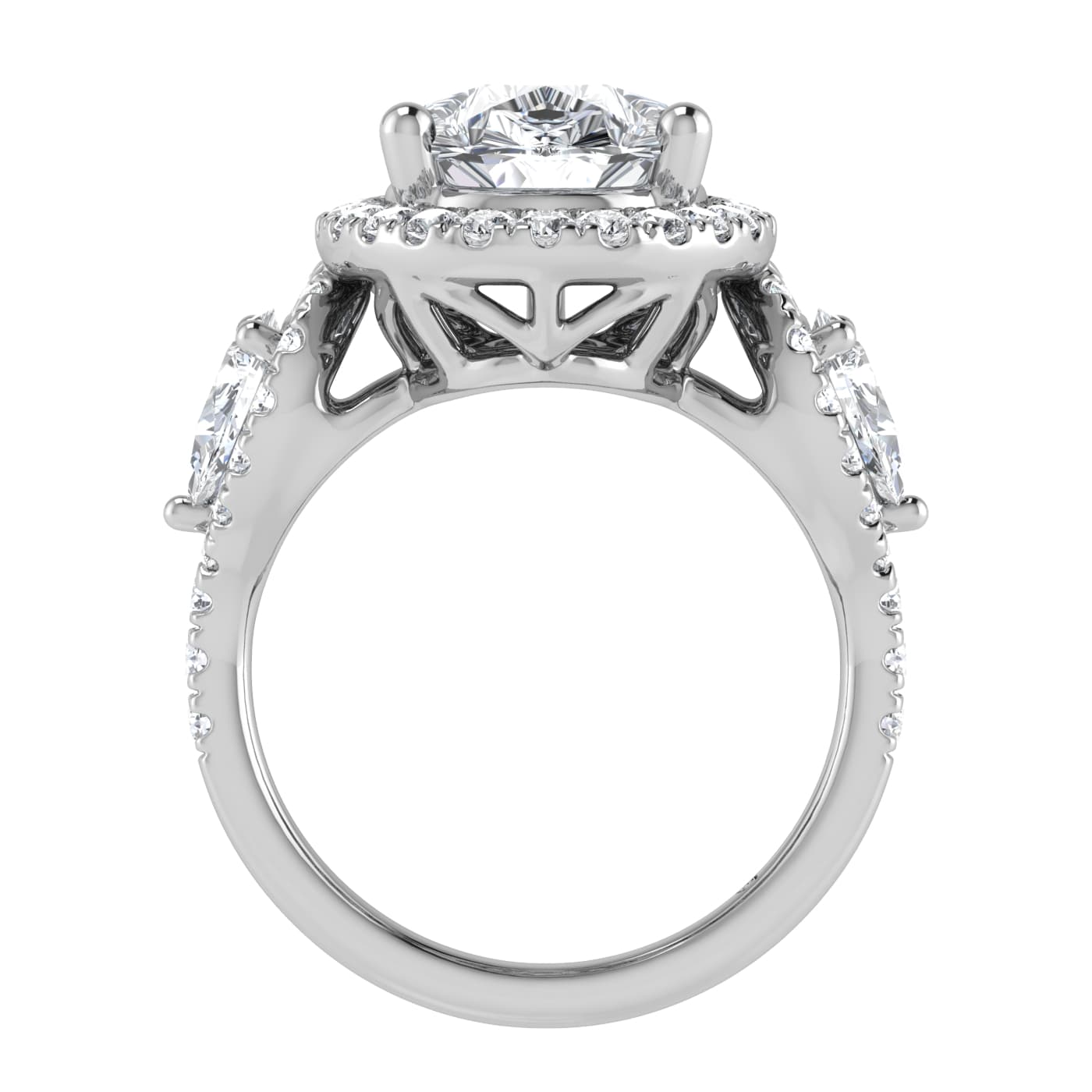 14K White Gold Lab Grown Diamond 5 1/4 Ct.Tw. Engagement Ring (Center Pear)