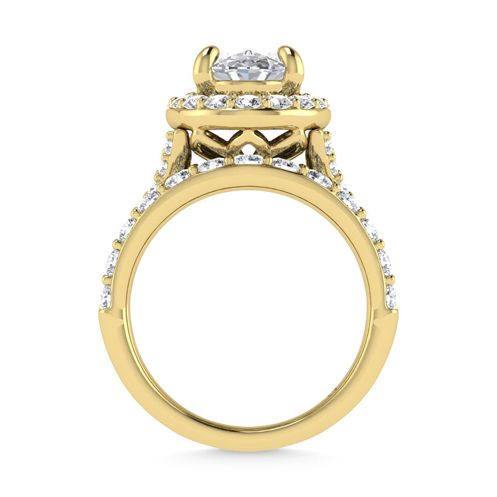 14K Yellow Gold 4 7/8 Ct.Tw. Labgrown Diamond Bridal Ring (Center Oval)