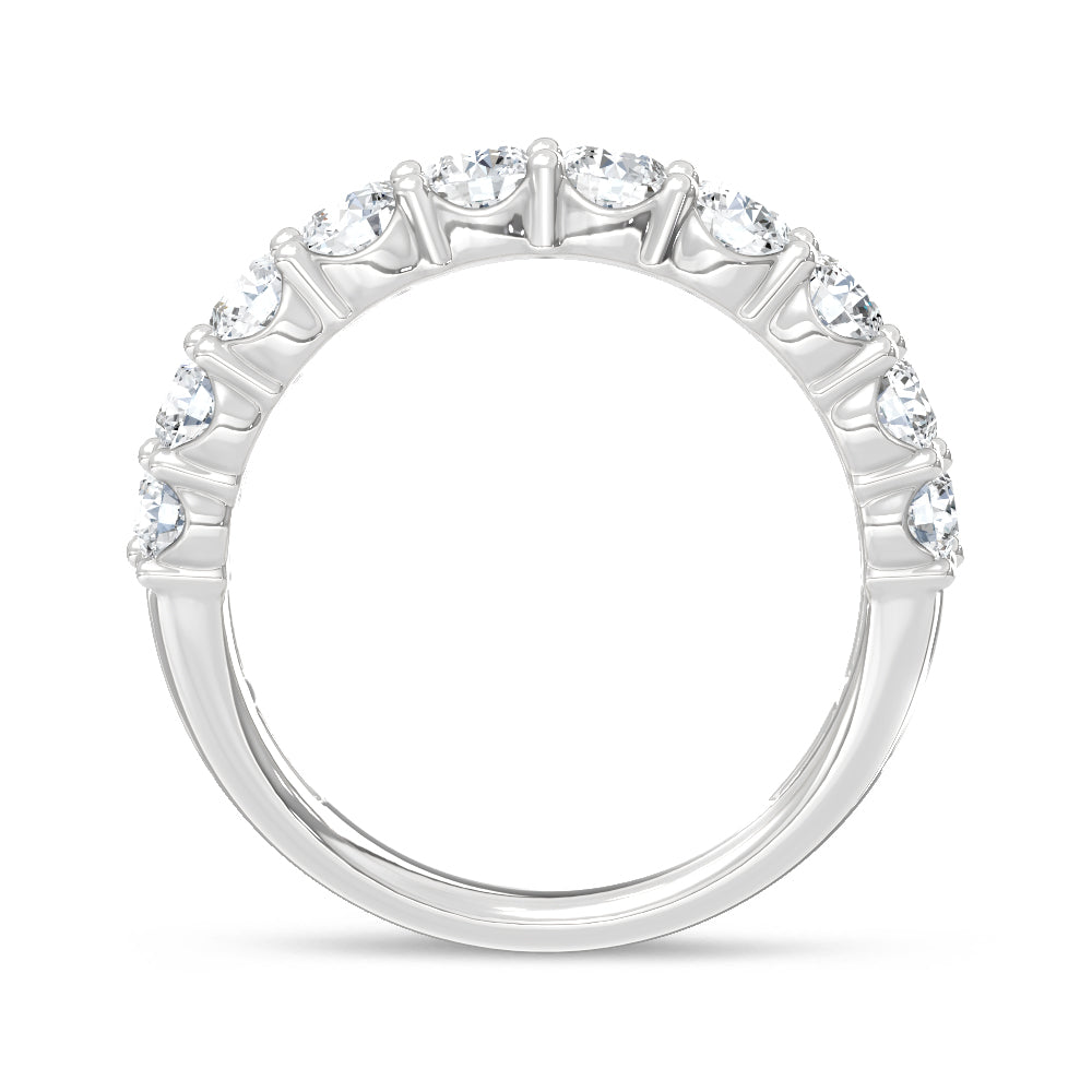 14K White Gold Lab Grown Diamond 6 Ct.Tw. Round and Baguette Fashion Ring