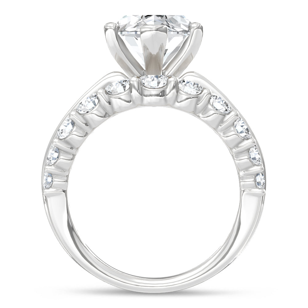 14K White Gold Lab Grown Diamond 9 Ct.Tw. Marquise Shape Engagement Ring