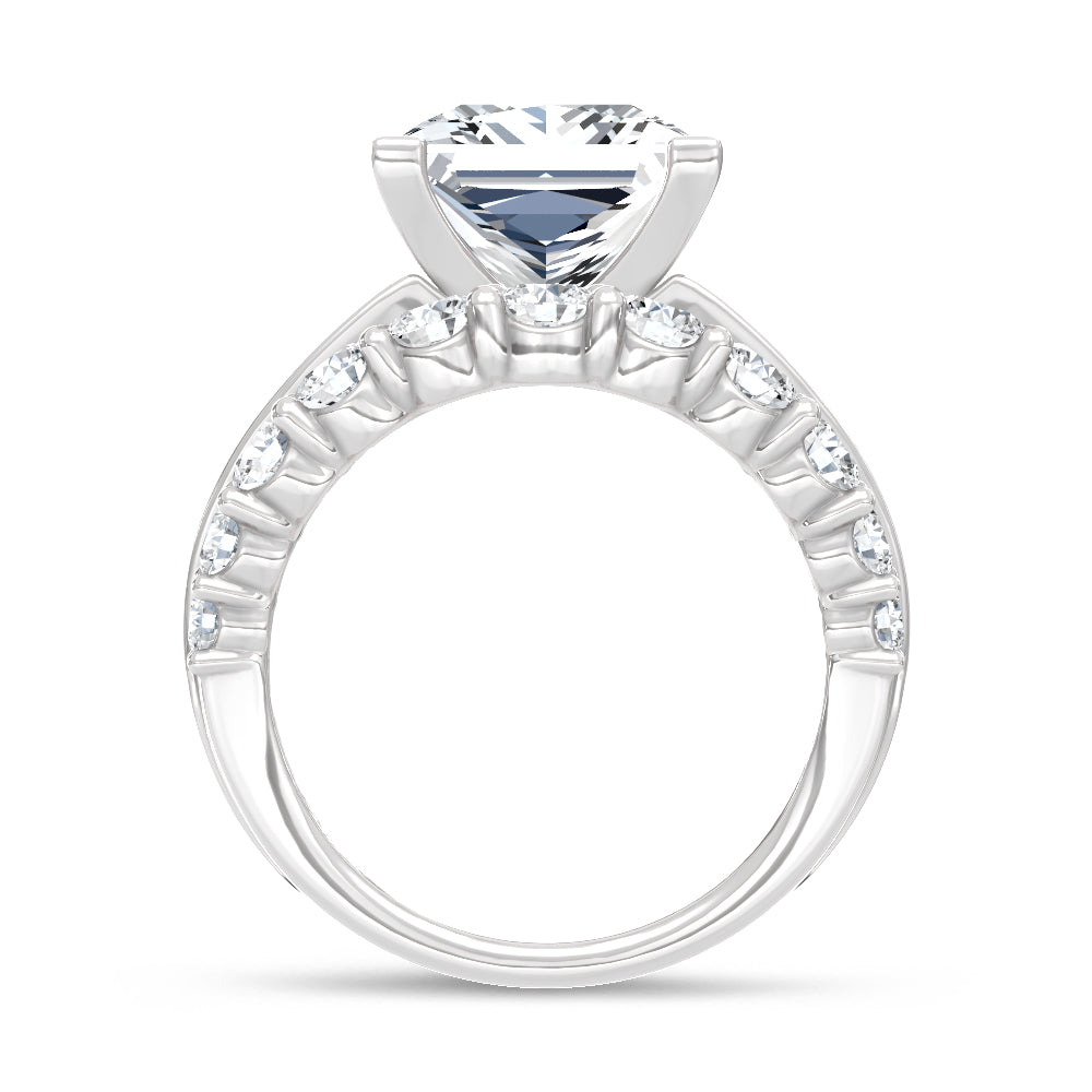 14K White Gold Lab Grown Diamond 9 Ct.Tw. Princess Shape Engagement Ring