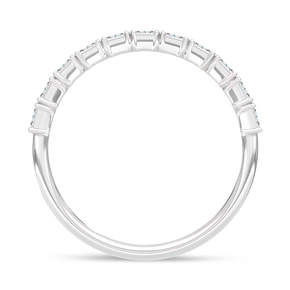 14K White Gold Lab Grown Diamond Radiant Cut Shape 1 1/2 Ct.Tw. Half Way Band