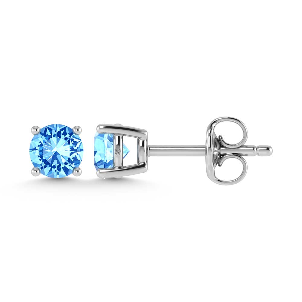 14K White Gold Lab Grown Blue Diamond 3/4 Ct.Tw. Stud Earrings