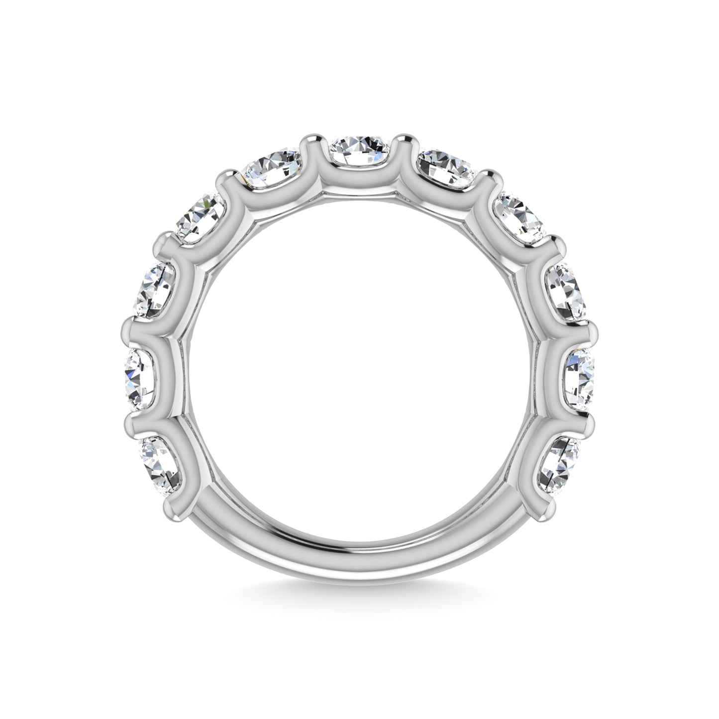 14K White Gold Lab Grown Diamond 5 7/8 Ct.Tw. Round Shape Three Forth Way wedding Band (size 6.5)